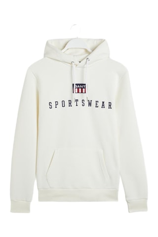 Felpa regular con cappuccio - Ecrù