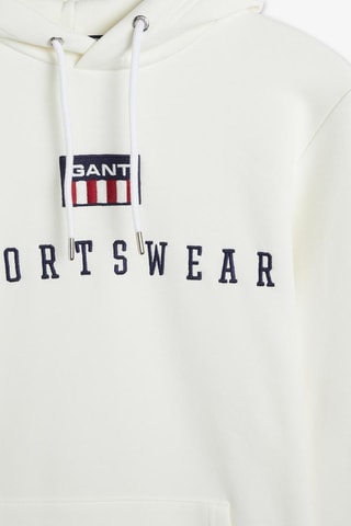 Felpa regular con cappuccio - Ecrù