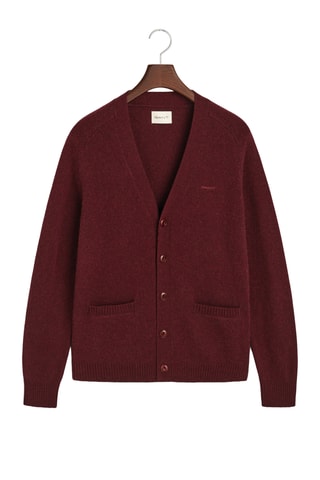 Cardigan relaxed in lana e alpaca - Bordeaux