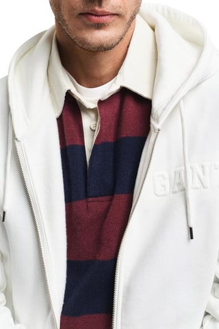 Felpa regular con cappuccio - Ecrù