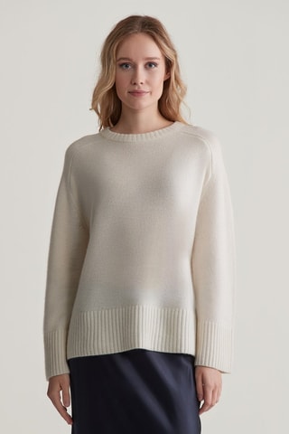 Maglia relaxed in cashmere - Crema