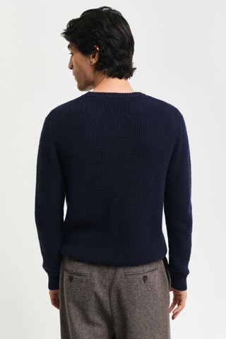 Maglia regular in lana - Navy