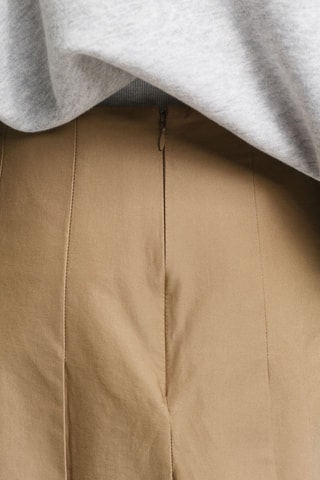 Gonna a trapezio plissé midi - Beige