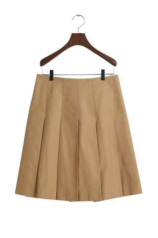 Gonna a trapezio plissé midi - Beige