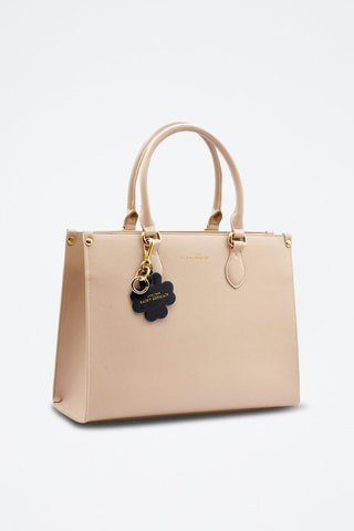 Llavero de piel Paris Clover - Negro y dorado