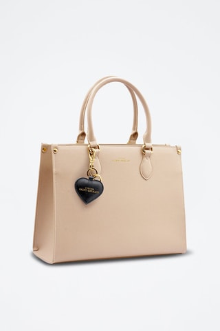 Llavero de piel Paris Love - Negro y dorado