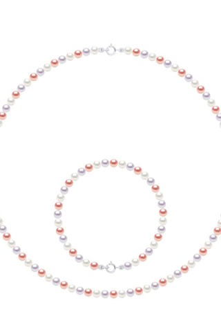 Conjunto Oro blanco y perlas cultivadas