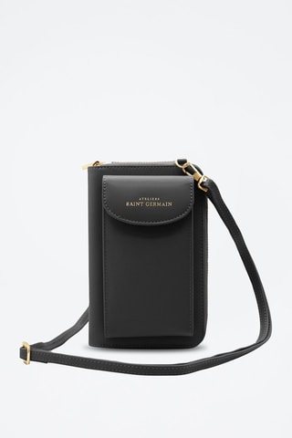 Portamóvil de piel - Negro