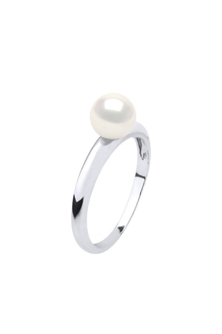 Anillo Oro blanco y perla cultivada de agua dulce