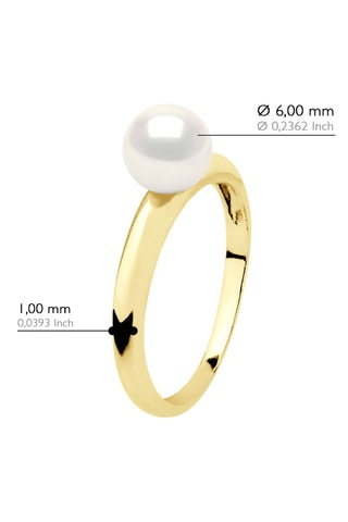 Anillo Oro amarillo y perla cultivada de agua dulce