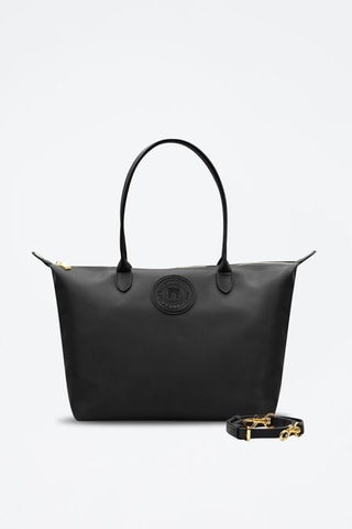 Bolso shopper de piel - Negro