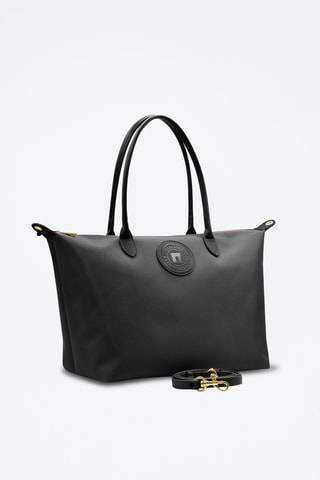 Bolso shopper de piel - Negro