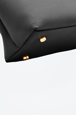 Bolso shopper de piel - Negro