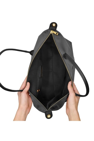 Bolso shopper de piel - Negro