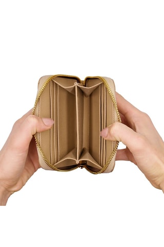 Cartera de piel Eze - Beige