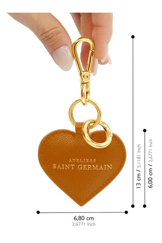 Llavero de piel Paris Love - Marrón y dorado