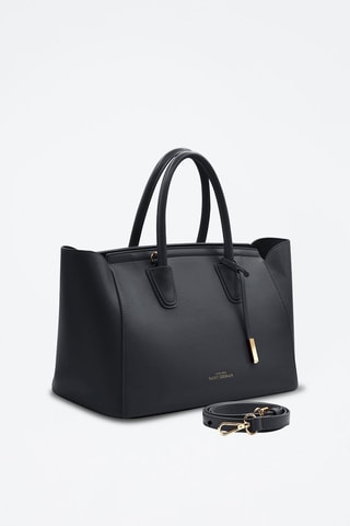 Bolso shopper de piel - Negro