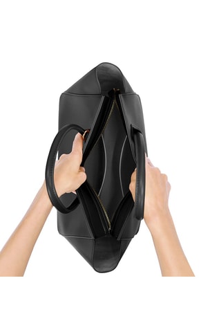 Bolso shopper de piel - Negro