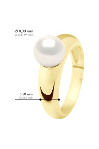 Anillo Oro amarillo y perla cultivada de agua dulce
