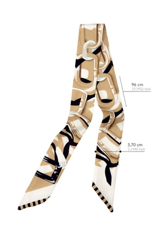 Fular Chic Twill - Blanco, negro y beige