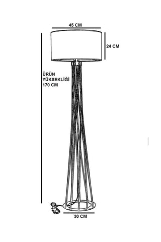 Staanlamp Picasso - Zwart - 60 W