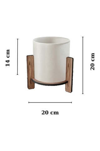 Lampada da tavolo in pino - Bianco e marrone