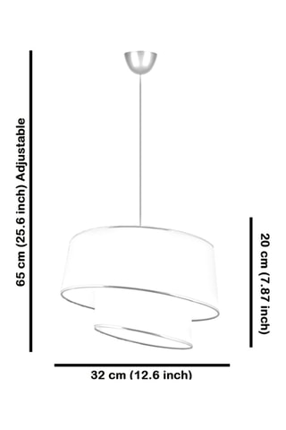 Lampadario Barette Hazeran - Beige e Argentato - 45-60 W