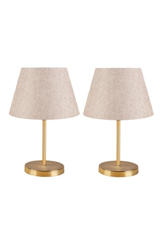 2 lampade da tavolo Ayd - Crema e dorato - 2 x 60 W