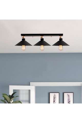 Plafoniera Berceste - Nero - 3 x 100 W