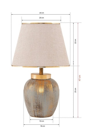 Lampada da tavolo -  Crema e dorato - 60 W