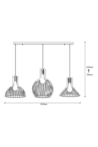 Hanglamp Fellini - Zwart - 3 x 100 W