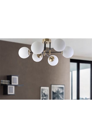 Plafoniera - Dorato e nero - 6 x 60 W