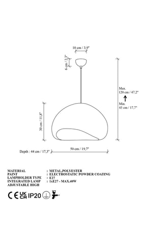 Lampadario - Bianco - 40 W