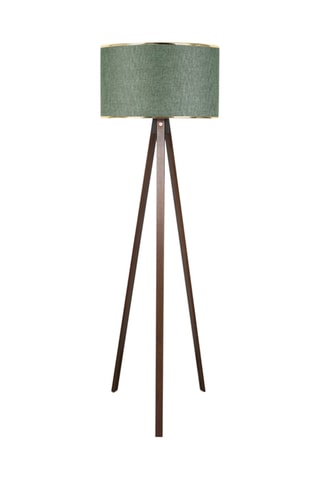 Lampada da terra treppiede in legno - Kaki e neutro