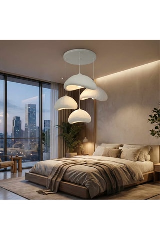 Lampadario 4 testine - Bianco