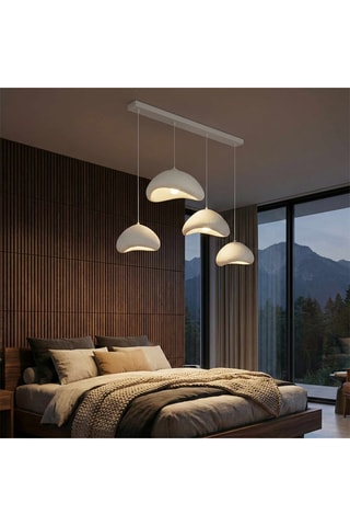 Lampadario 4 testine - Bianco