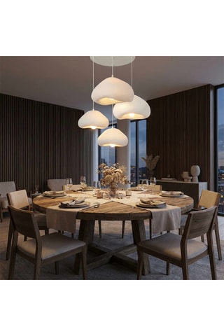 Lampadario 4 testine - Bianco