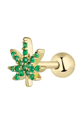 Puce Cannabis Argent plaqué or jaune et zircons