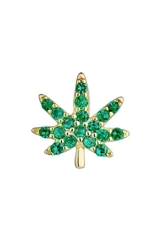 Puce Cannabis Argent plaqué or jaune et zircons