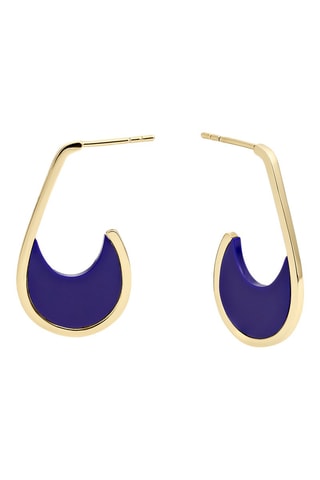 Boucles d'oreilles - Argent plaqué or jaune et lapis-lazulis