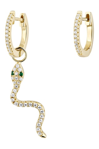 Boucles d'oreilles - Argent plaqué or jaune et zircons