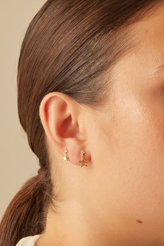 Boucles d'oreilles Zinnia Star - Argent plaqué or jaune