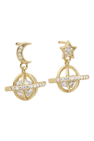 Boucles d’oreilles Moon-Star - Argent plaqué or jaune