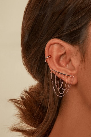 Boucle d'oreille Merari 
Argent plaqué or rose et spinelles