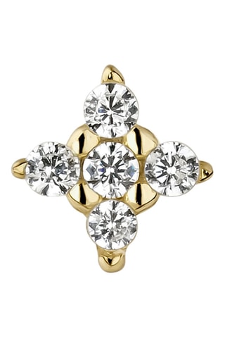 Puce Hoshi 
Argent plaqué or jaune et zircons