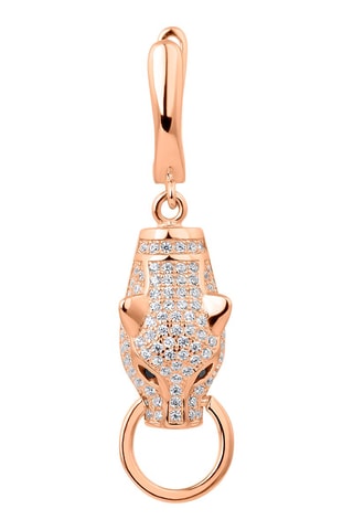 Boucle d'oreille The Panter Argent plaqué or rose et zircons