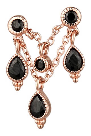 Boucle d'oreille Argent plaqué or rose et spinelles