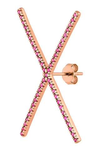 Boucle d'oreille Party Wear - 
Argent plaqué or rose et zircons