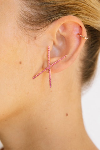 Boucle d'oreille Party Wear - 
Argent plaqué or rose et zircons