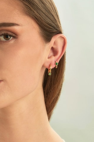 Créole - 
Argent plaqué or jaune et spinelles